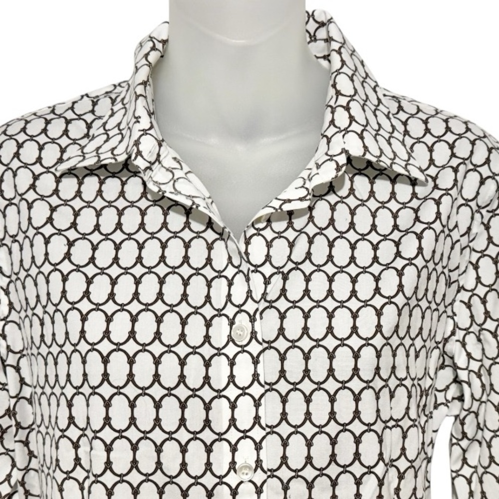 Talbots Circular Interlocking Knots Print Button-… - image 2